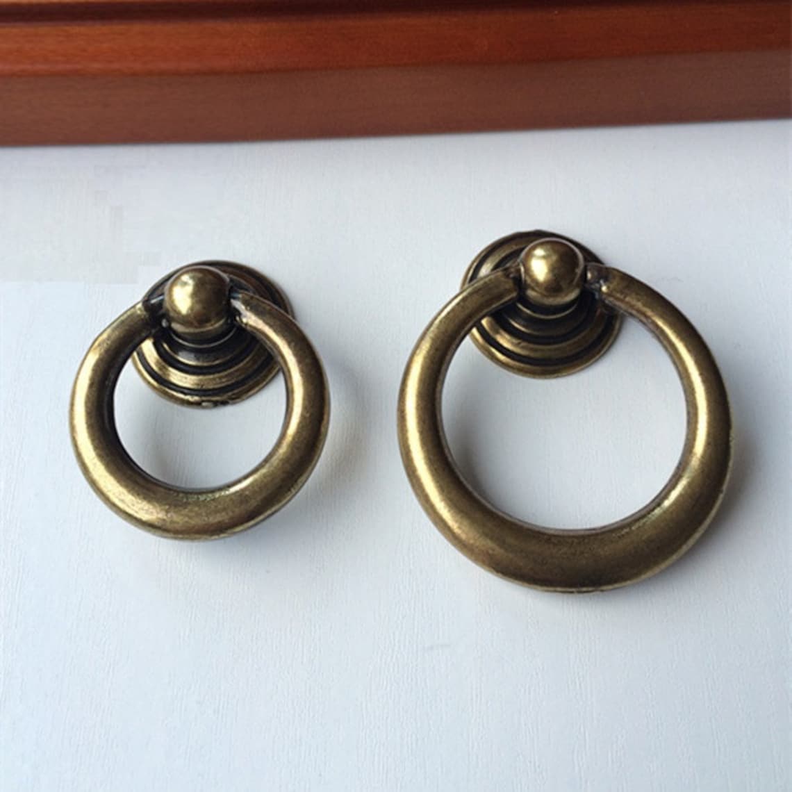 Antique Bronze Dresser Pulls Drawer Pull Handle Knob Drop Ring Etsy