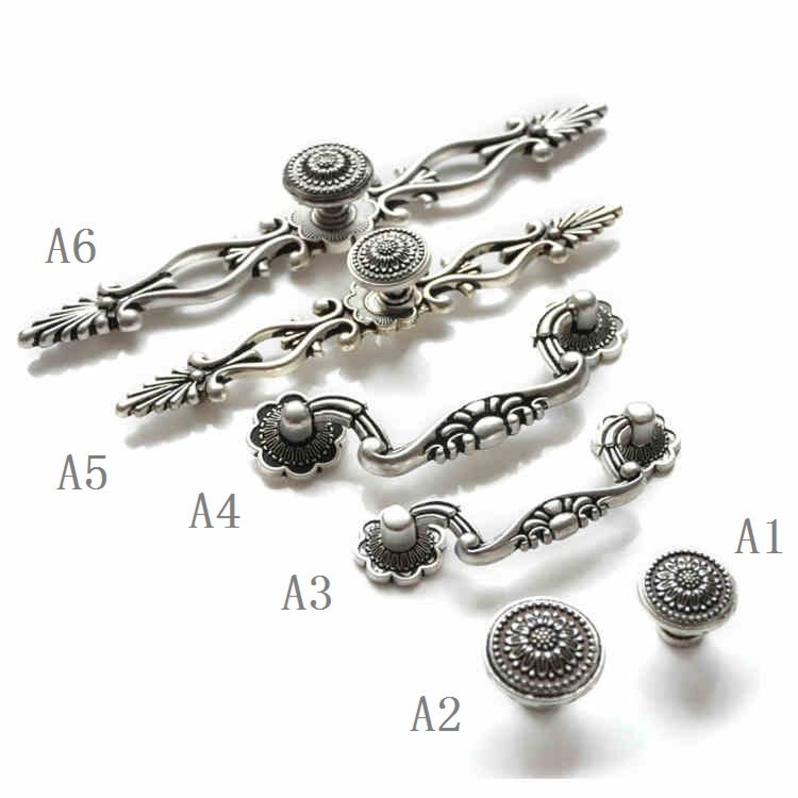Dresser Knobs Pulls Drawer Pulls Handles Knobs Antique Silver Etsy