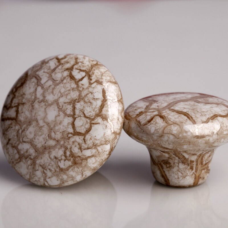 Door Knobs Handles Drawer Knob Handles Brown Crack Etsy