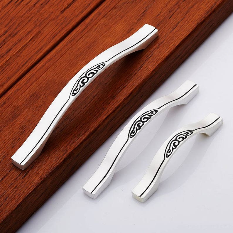 Large Dresser Pulls Handles Drawer Pull Handles Knobs Silver Etsy