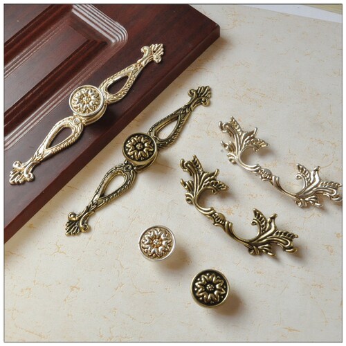 Shabby Chic Vintage Cabinet Door Handles Pulls Antique Silver - Etsy