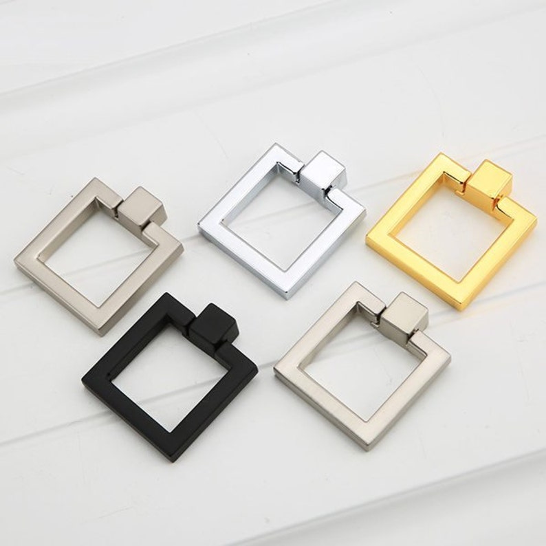 Square Drop Rings Pulls Knobs Door Knobs Pulls Dresser Etsy