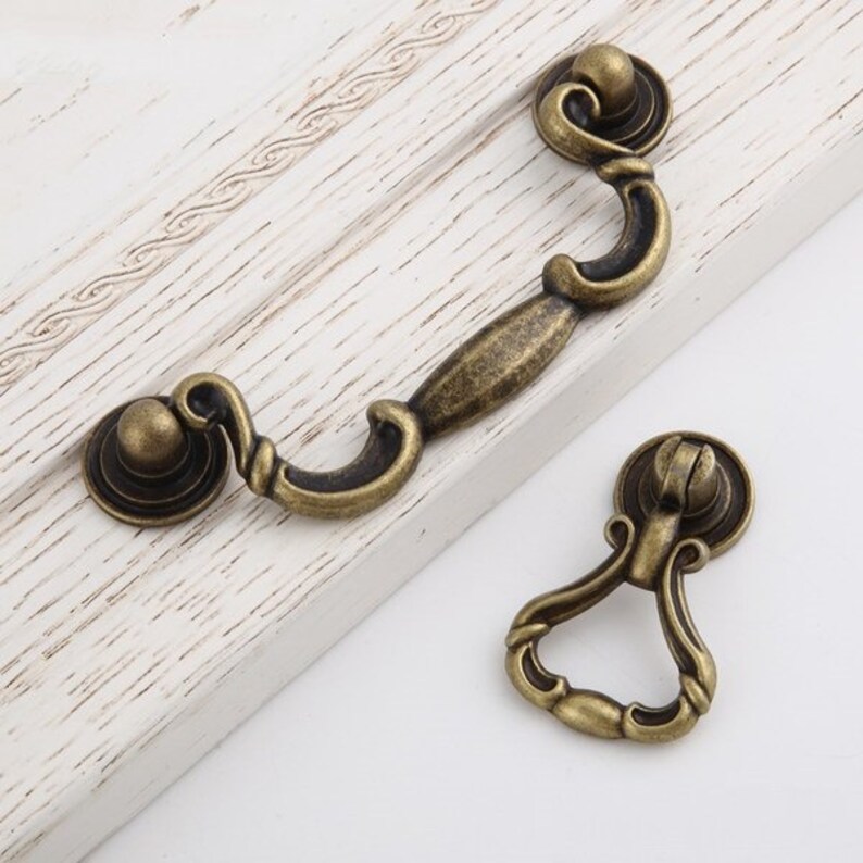 3.78 Bail Drop Pulls Dresser Knobs Pulls Drawer Knobs Pulls Handles Antique Bronze Kitchen Cabinet Knobs Handle Pulls Furniture Hardware