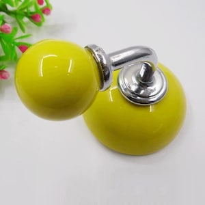 Yellow Wall Hooks Coat Hanger Hat Hangers Hook Rack Decorative Hooks Tieback Wall Hooks Towel Hanger Curtain Tiebacks Hooks Hangers Art Deco image 3