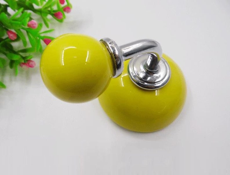 Yellow Wall Hooks Coat Hanger Hat Hangers Hook Rack Decorative Hooks Tieback Wall Hooks Towel Hanger Curtain Tiebacks Hooks Hangers Art Deco image 3