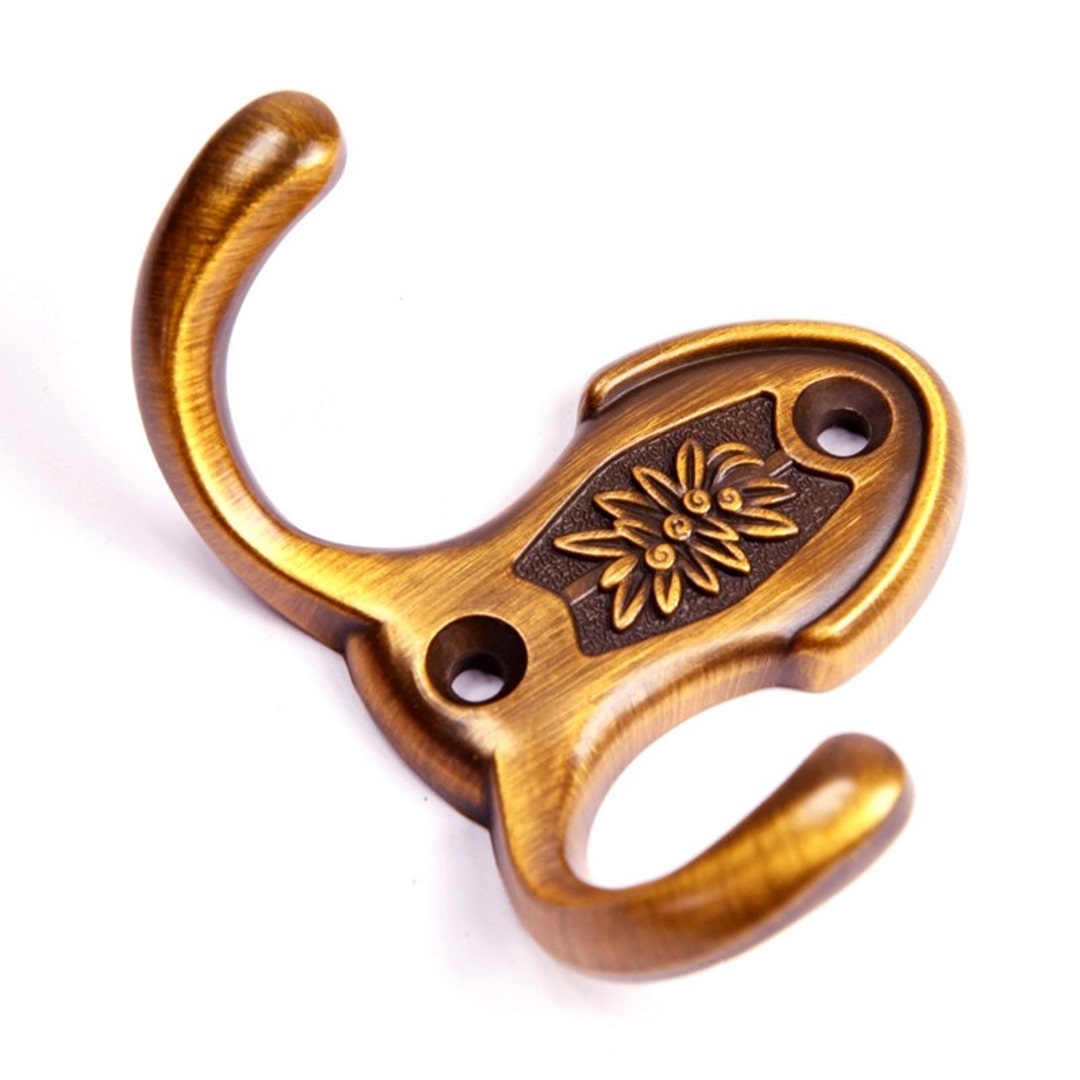 Wall Hooks / Wall Hook Antique Brass Hat &coat Hangers / Coat Rack Hooks / Metal Double Hook