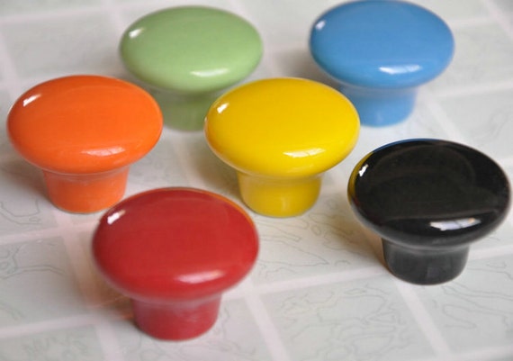 Colorful Dresser Knobs Kitchen Cabinet Knobs Pull Ceramic Knob Etsy