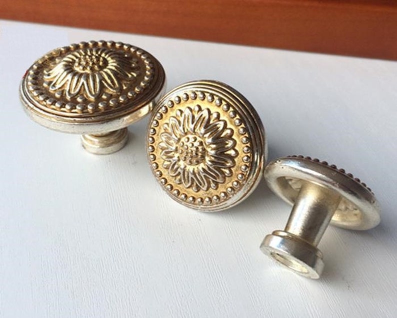 Dresser Knobs Antique Silver Gold Drawer Pulls Knobs Handles / Etsy