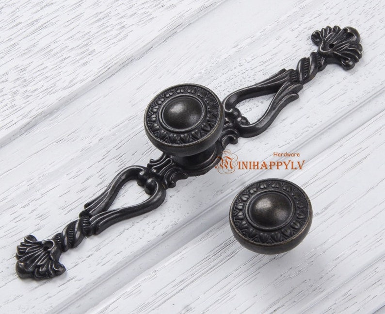 Dresser Knobs Pulls Bail Drop Pulls Drawer Knobs Pull Handles Antique Black Kitchen Cabinet Pulls Handles Knobs Rustic Vintage Knobs92 140mm