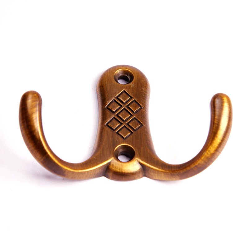Wall Hooks Antique Brass Wall Hooks Hat &Coat Hangers / Coat Etsy