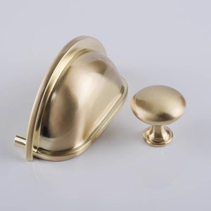 3" Brushed Gold Drawer Pulls Handles Shell Cup Dresser Knobs Handles Kitchen Cabinet Pulls Handles Cupboard Handle Pulls Knobs