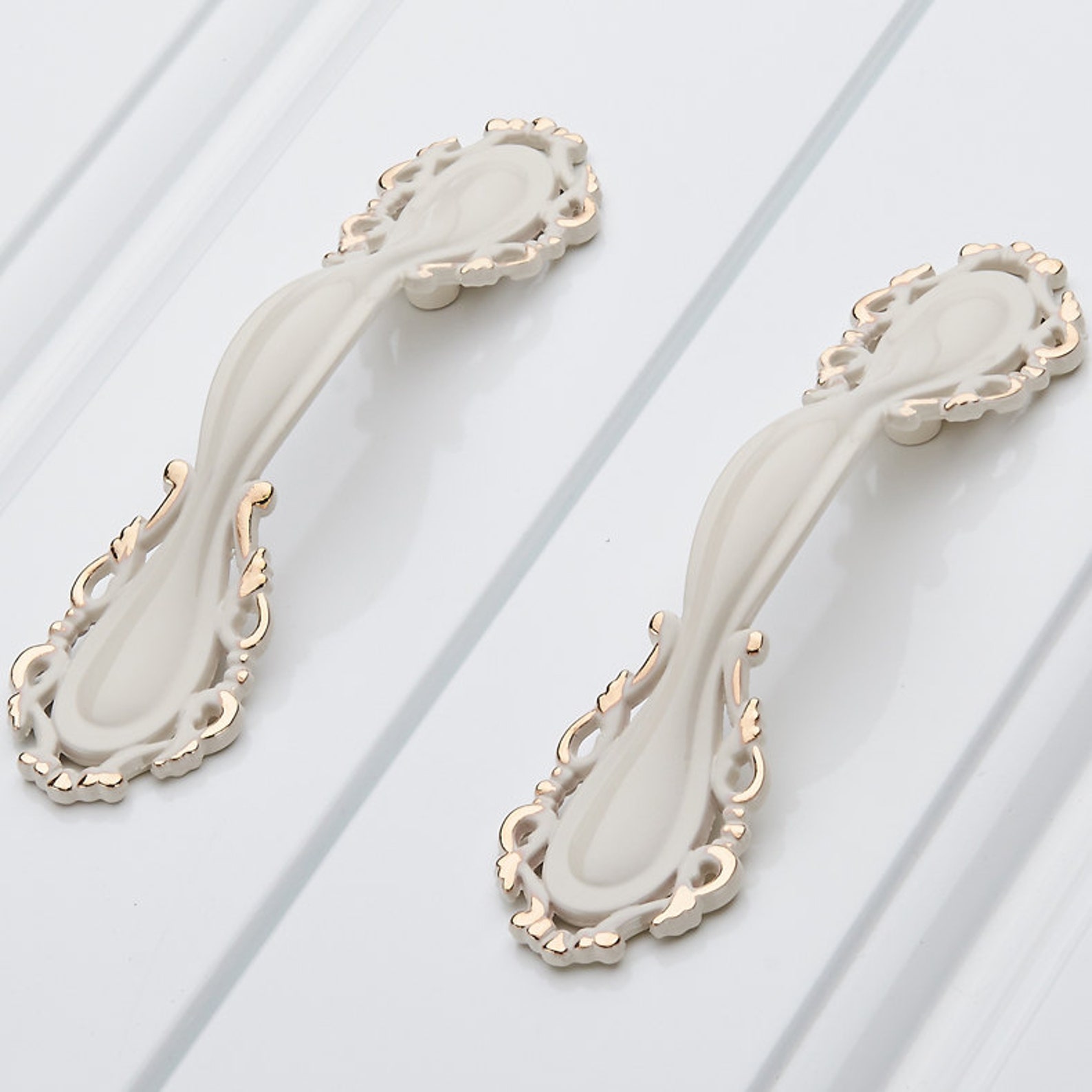 White Gold Dresser Pulls Handles Drawer Pulls Handles Knobs/ Etsy