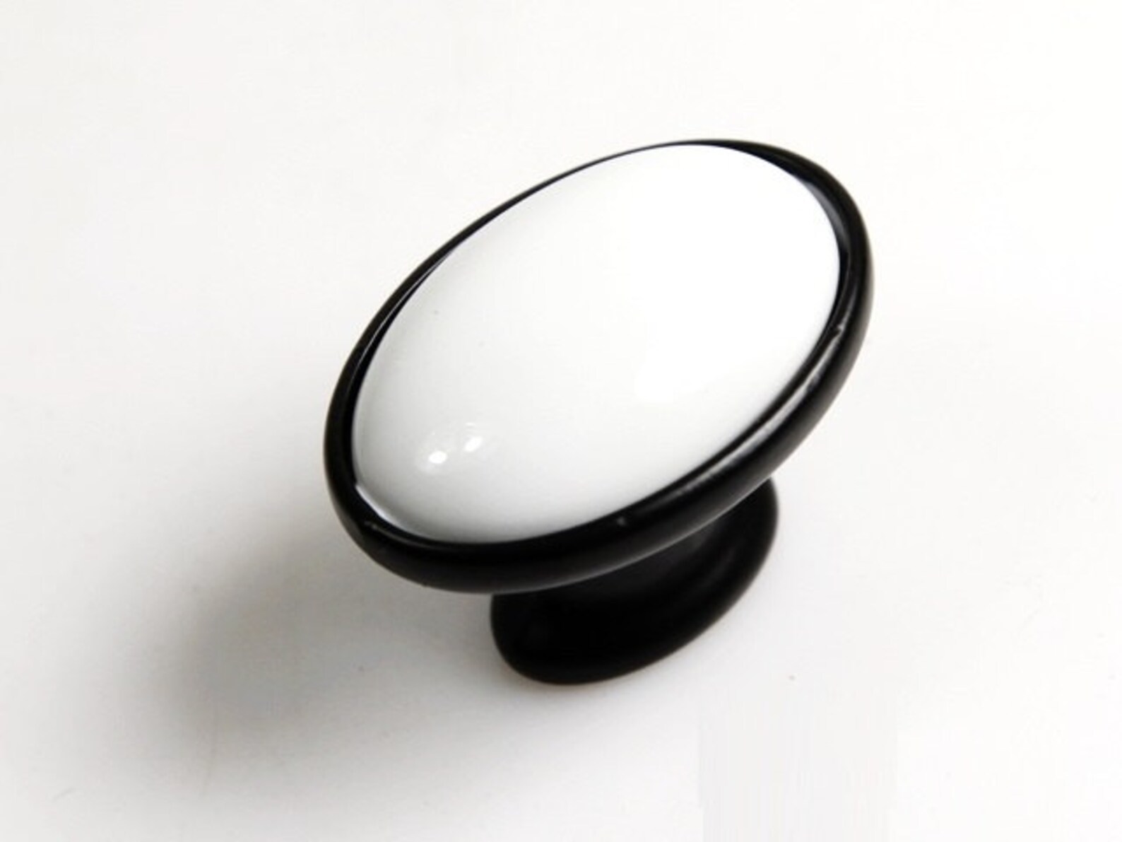 Dresser Knobs Drawer Knob Pulls Handles Black White Oval Etsy