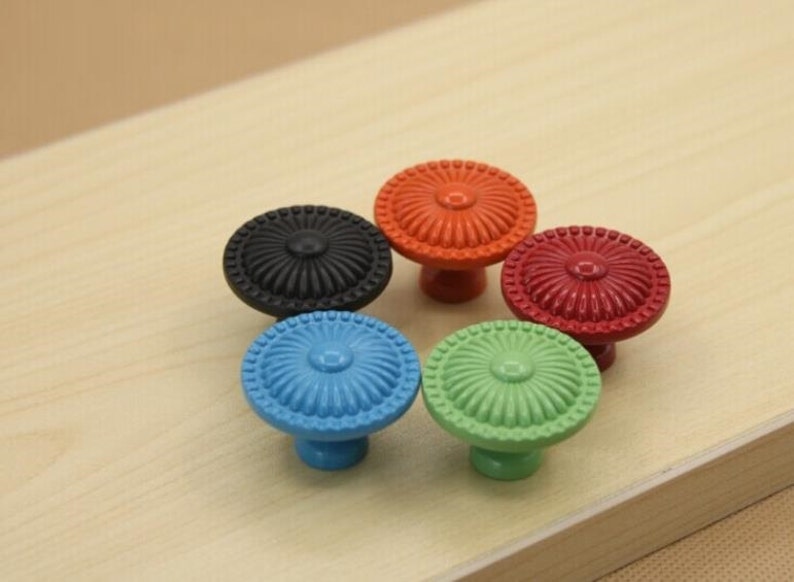 Colorful Knobs handles Dresser Knob handles Drawer Pull Handles Cabinet Knobs Kitchen Door Furniture Hardware Black Blue Orange Red Green image 2