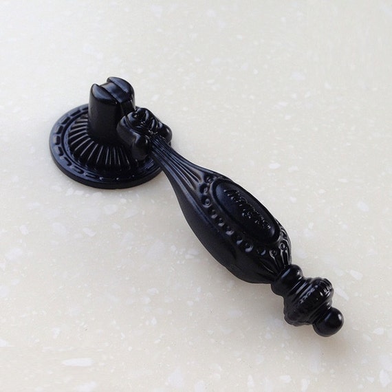 Cabinet Knobs Drop Pulls Handles Matt Black Dresser Drawer Etsy