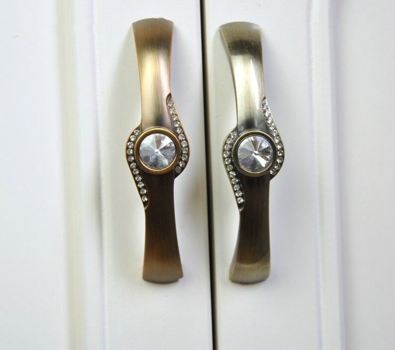 Glass Crystal Door Handles Pulls Knobs Decorative Etsy