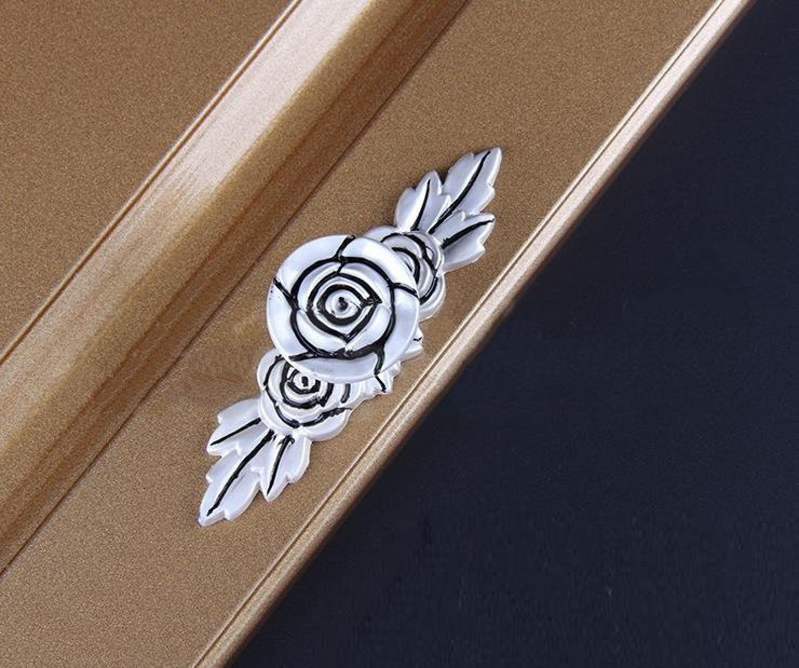 Rose Flower Knobs Drawer Knobs Pulls Handles Kitchen Etsy