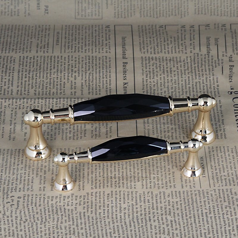 3.78 5 Gold Crystal Drawer Pulls Handles Glass Etsy