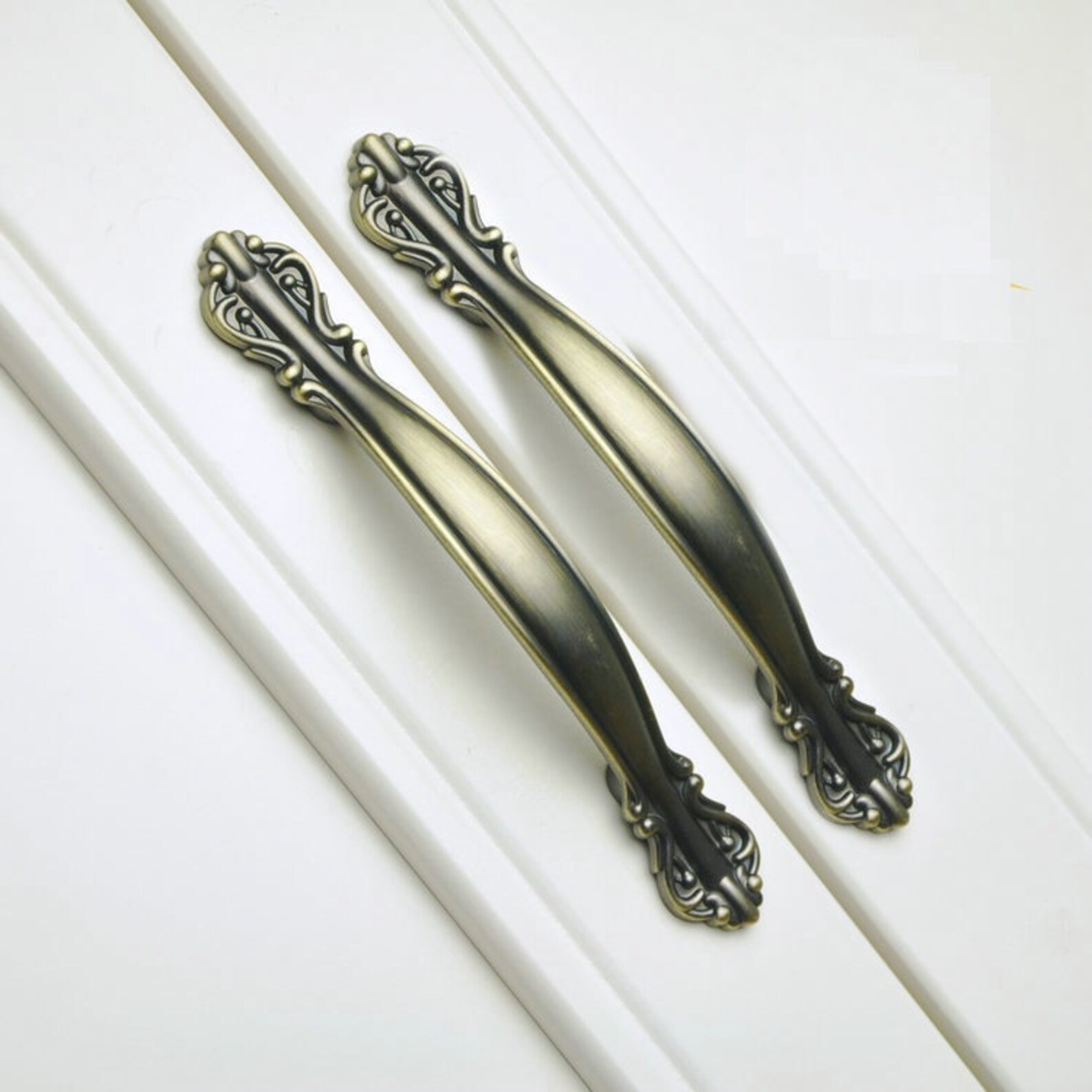 Vintage Cabinet Door Handles Pulls Antique Bronze Dresser | Etsy