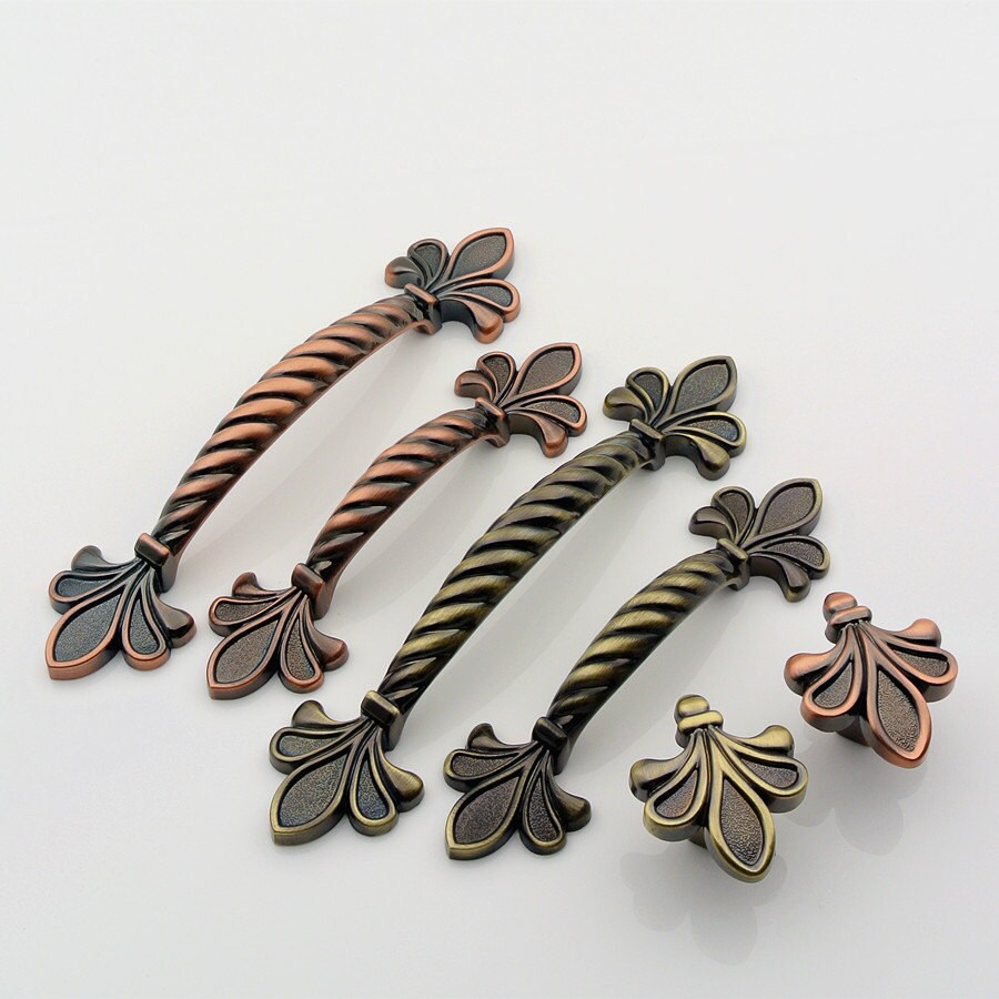 Fleur De Lis Dresser Knobs Drawer Pulls Handles Shabby