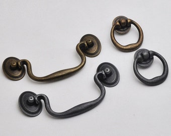 4" caution noir Antique Bronze antique commode boutons tire tiroir tire poignées boutons de coffret cuisine poignée traction matériel Style Vintage 102 mm