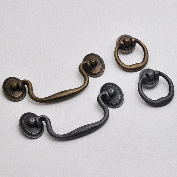 4"Antique Bronze Antique Black Bail Dresser Knobs Pulls Drawer Pulls Handles Cabinet Knobs Kitchen Handle Pull Hardware Vintage Style 102 mm