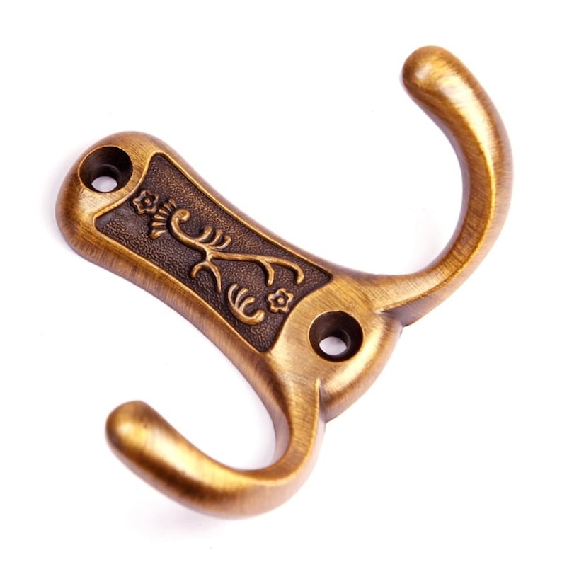 Vintage Look Wall Hooks / Decorative Hooks Antique Brass / Etsy