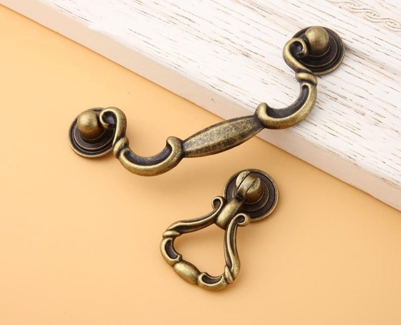 3.78 Bail Drop Pulls Dresser Knobs Pulls Drawer Knobs Pulls Handles Antique Bronze Kitchen Cabinet Knobs Handle Pulls Furniture Hardware