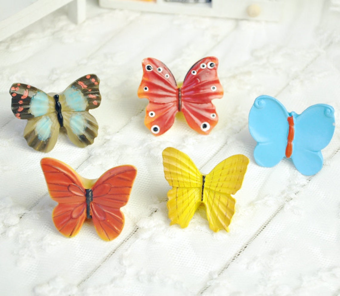 Butterfly Knobs Handles Drawer Dresser Knobs Kitchen Etsy