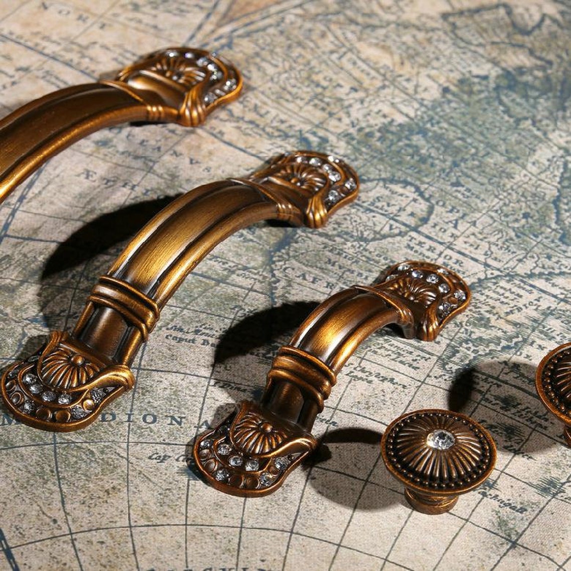 Glass Dresser Pulls Drawers Pulls Handles Diamante /crystal Etsy