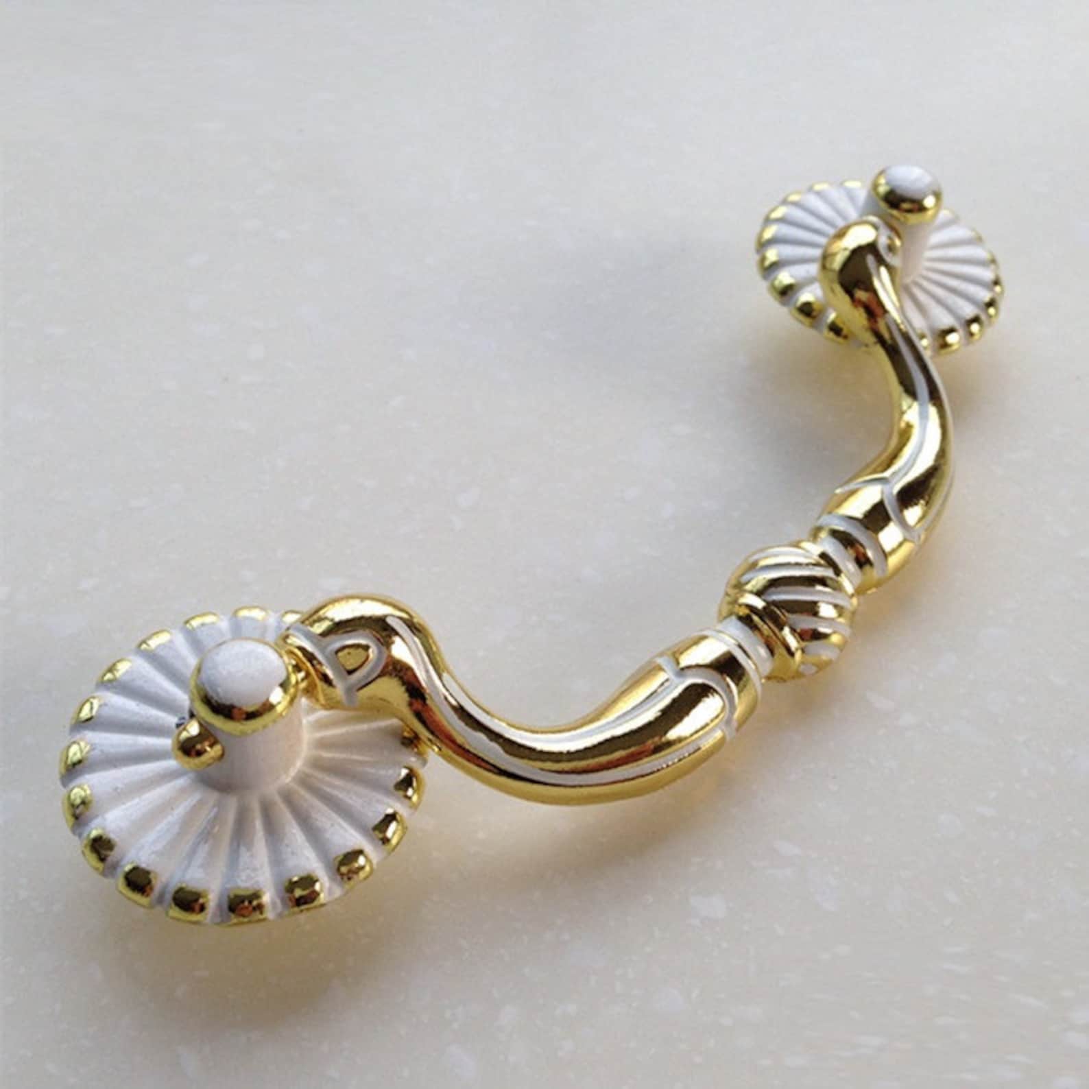 Gold White Drawer Pulls Handles Dresser Pulls Handles Knobs Etsy