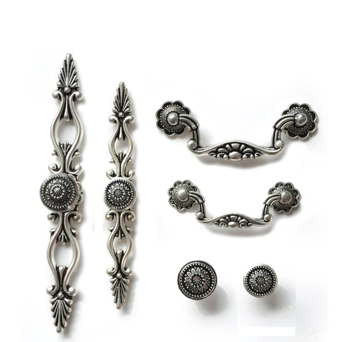 Dresser Knobs Pulls Drawer Pulls Handles Knobs Antique Silver Etsy