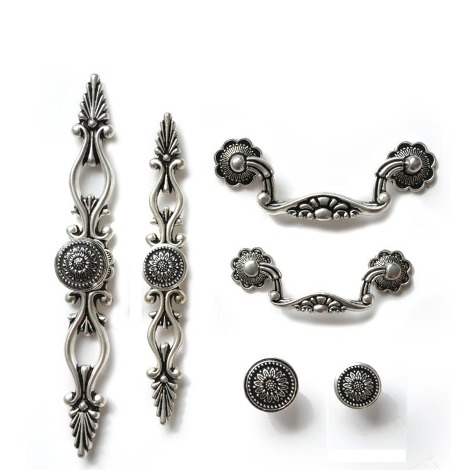 Dresser Knobs Pulls Drawer Pulls Handles Knobs Antique Silver Etsy
