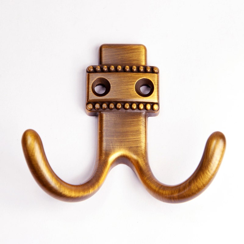 Wall Hooks / Wall Hook Antique Brass / Hat &coat Hangers / Coat Rack Hooks  / Metal Double Hook / Decorative Hooks Vintage Furniture Hardware -   Canada