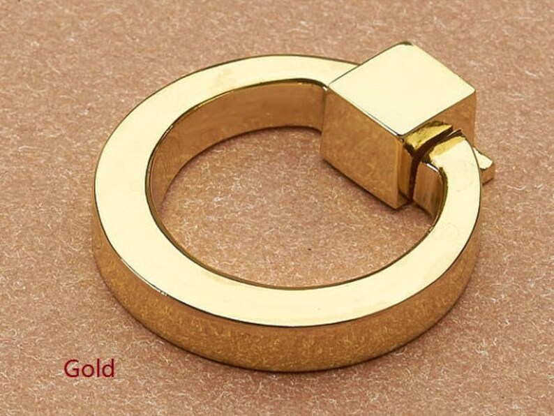 Gold Dresser Pulls Knobs Drawer Knobs Pulls Handles Drop Ring Etsy