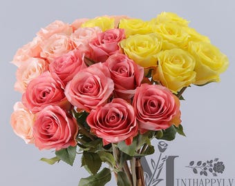 15" Artificial Roses,Artificial Flowers DIY Floral / Wedding/Home/Kitchen Decoration/Gifts Flowers