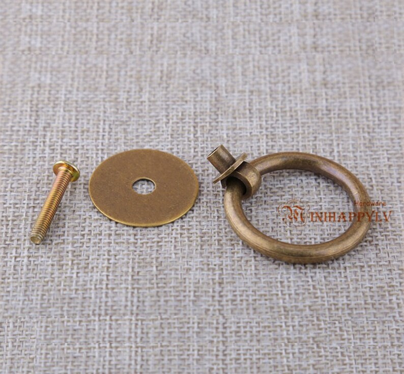 Brass Drop Rings Pulls Door Knobs Pull Dresser Pulls Etsy