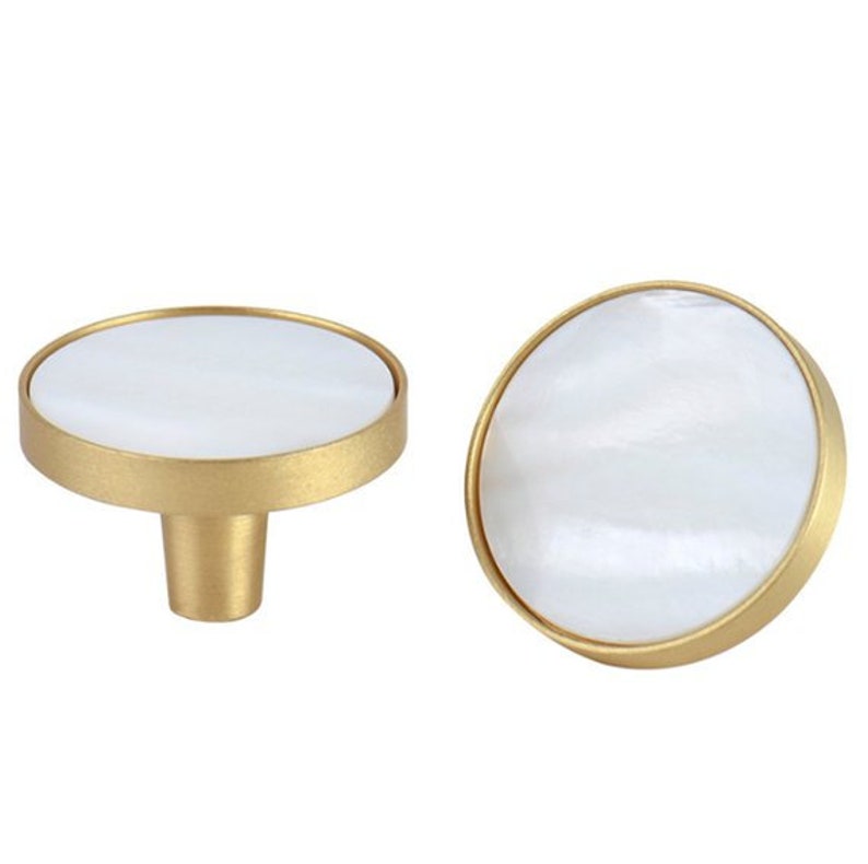 Brass Natural Shell Knobs Handles Door Knobs Handles Etsy