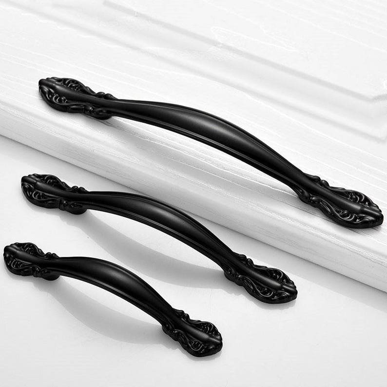 Black Dresser Handles Knobs Drawer Knobs Pulls Handles Etsy