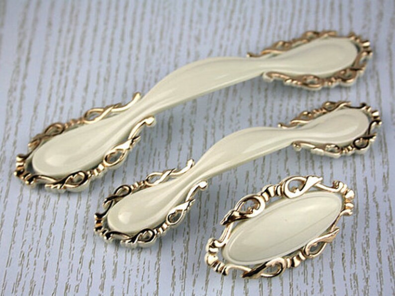 White Gold Dresser Pulls Knobs Drawer Pulls Handles ...