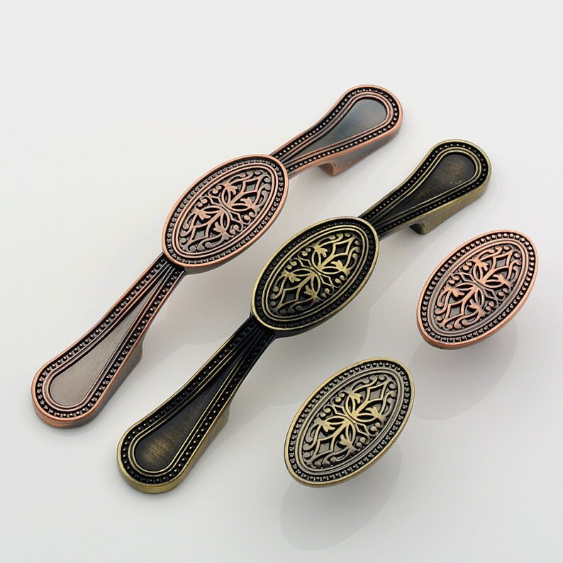 Rustic Kitchen Knobs Handle Oval Knobs Antique Dresser Etsy