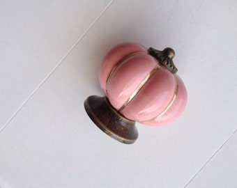 Pink Cabinet Knobs Pumpkin Knobs Kitchen Dresser Knob Drawer Pulls Handles Knobs Ceramic Porcelain / Antique Bronze Decorative Hardware