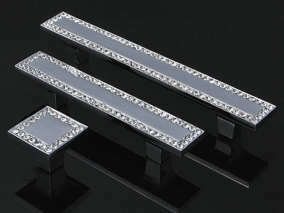 Glass Dresser Pulls Drawer Pull Handles /crystal Door Etsy