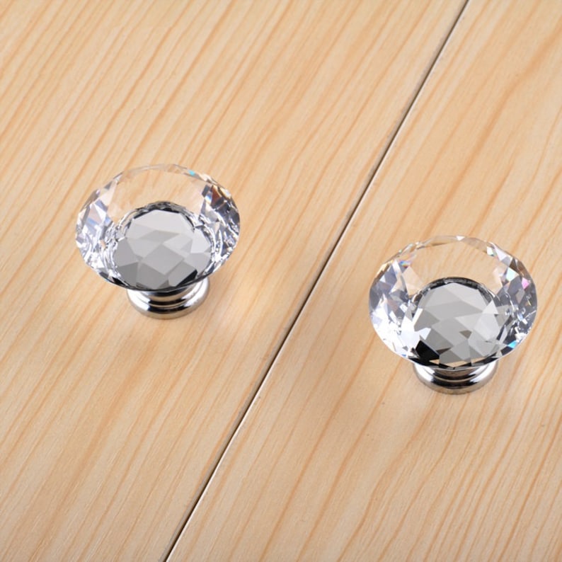 Glass Knobs Crystal Dresser Knob Handle Drawer Knobs Pulls Etsy