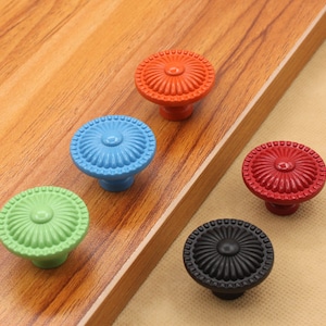 Colorful Knobs handles Dresser Knob handles Drawer Pull Handles Cabinet Knobs Kitchen Door Furniture Hardware Black Blue Orange Red Green image 1