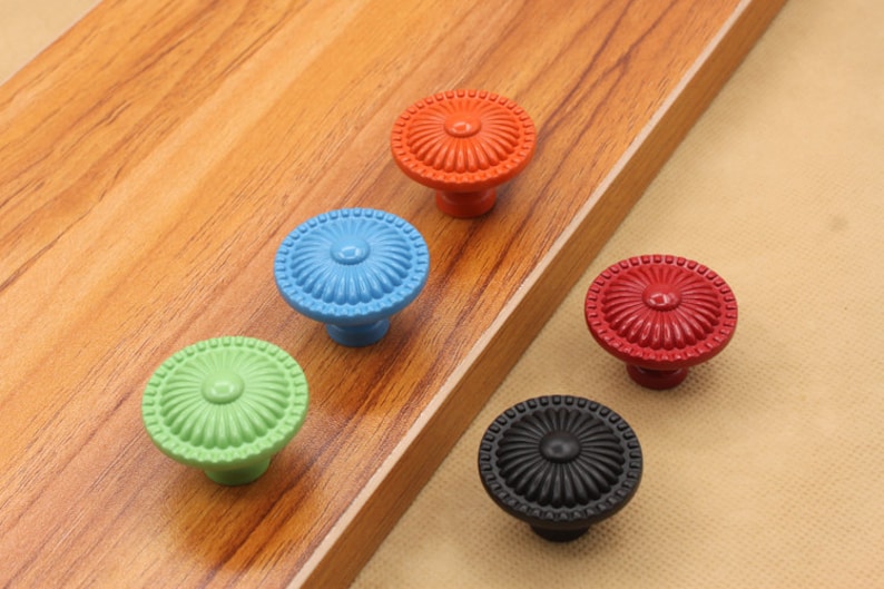 Colorful Knobs handles Dresser Knob handles Drawer Pull Handles Cabinet Knobs Kitchen Door Furniture Hardware Black Blue Orange Red Green image 1