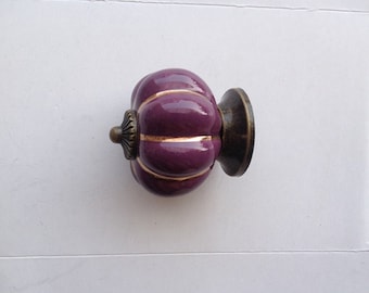 Purple Cabinet Knobs Pumpkin Knobs Kitchen Dresser Knob Drawer Pulls Handles Knobs Ceramic Porcelain / Antique Bronze Decorative Hardware