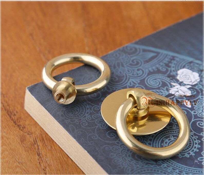 Brass Drop Rings Pulls Door Knobs Pull Dresser Pulls Etsy