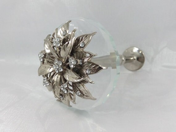 Glass Curtain Tiebacks Silver Antique Brass Metal Decorative Etsy