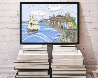 Historic Hartlepool art print - celebrating HMS Trincomalee - From Seaham England